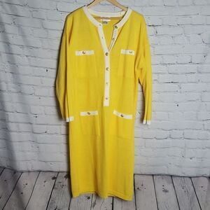 Vintage Lady Darian Yellow Sweater Dress